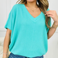 💥Women's V-Neck Versatile Casual Bat Sleeve T-Shirt Tops