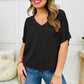 💥Women's V-Neck Versatile Casual Bat Sleeve T-Shirt Tops