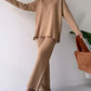 🍂Limited-Time 50% OFF🍂V-Neck Casual Slit Knitted Two-Piece Set