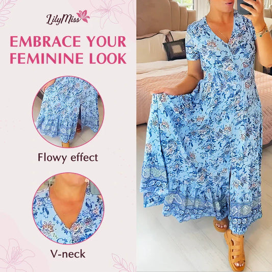 (💃Hot Sale - 56% OFF🔥) Floral Print V-neck Dress