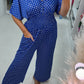 🎉Hot Sale - 49% off🔥 Polka Dot Printed Elastic Waist Jumpsuit