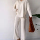🍂Limited-Time 50% OFF🍂V-Neck Casual Slit Knitted Two-Piece Set