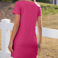 Women's Casual Square Neck Pocket Short Sleeve Dress with Pockets