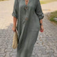 🎁Casual V-neck Cotton and Linen Dress