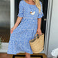💥Round Neck Polka Dot Print Midi Dress