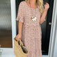 💥Round Neck Polka Dot Print Midi Dress