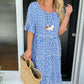 💥Round Neck Polka Dot Print Midi Dress