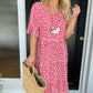 💥Round Neck Polka Dot Print Midi Dress