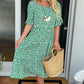 💥Round Neck Polka Dot Print Midi Dress