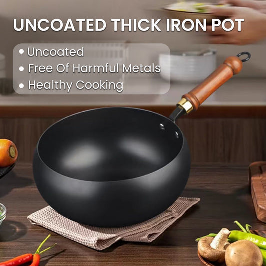 💥 Pure Hand Forged Cast Uncoated Thick Iron Skillet🍳