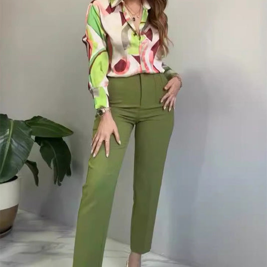 🎉2025 New Products Hot Sale✨Women's Printed Button Shirt & Pants 2-Piece Set