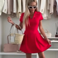 Women's Chic Casual Lapel Collar A-line Dress