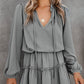 Women's V-Neck Ruffle Trim Dress