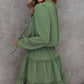 Women's V-Neck Ruffle Trim Dress