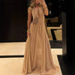 Elegant Deep V-Neck Pleated Halter Backless Maxi Dress