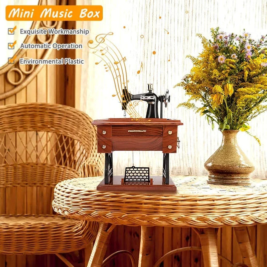 🪗Time Limit Sale 49% OFF - Wood Mini Sewing Machine Music Box