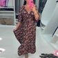💜Time-limited Special 50%OFF⏰V-neck Printed Maxi Dress with 3/4 Sleeves