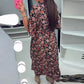 💜Time-limited Special 50%OFF⏰V-neck Printed Maxi Dress with 3/4 Sleeves