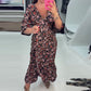 💜Time-limited Special 50%OFF⏰V-neck Printed Maxi Dress with 3/4 Sleeves