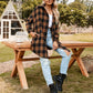 🔥2025 NEW SALES - 50% OFF🔥Women's Autumn Button Down Flannel Shirts Plaid Shacket Collared Long Jacket Coats