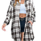 🔥2025 NEW SALES - 50% OFF🔥Women's Autumn Button Down Flannel Shirts Plaid Shacket Collared Long Jacket Coats