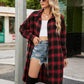 🔥2025 NEW SALES - 50% OFF🔥Women's Autumn Button Down Flannel Shirts Plaid Shacket Collared Long Jacket Coats