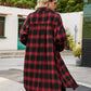 🔥2025 NEW SALES - 50% OFF🔥Women's Autumn Button Down Flannel Shirts Plaid Shacket Collared Long Jacket Coats