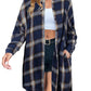 🔥2025 NEW SALES - 50% OFF🔥Women's Autumn Button Down Flannel Shirts Plaid Shacket Collared Long Jacket Coats