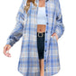 🔥2025 NEW SALES - 50% OFF🔥Women's Autumn Button Down Flannel Shirts Plaid Shacket Collared Long Jacket Coats