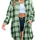 🔥2025 NEW SALES - 50% OFF🔥Women's Autumn Button Down Flannel Shirts Plaid Shacket Collared Long Jacket Coats