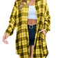 🔥2025 NEW SALES - 50% OFF🔥Women's Autumn Button Down Flannel Shirts Plaid Shacket Collared Long Jacket Coats
