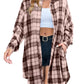 🔥2025 NEW SALES - 50% OFF🔥Women's Autumn Button Down Flannel Shirts Plaid Shacket Collared Long Jacket Coats